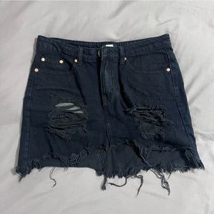 Brooklyn Karma Black Jean Skirt